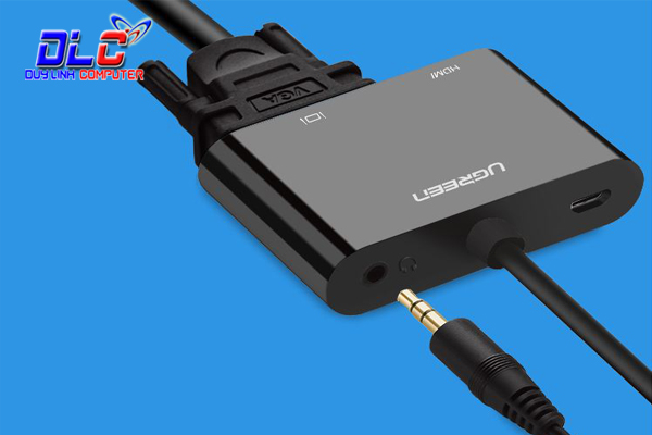 Cáp HDMI To HDMI/VGA + Audio 3.5mm Ugreen 40744 (Nguồn Micro USB 5V)