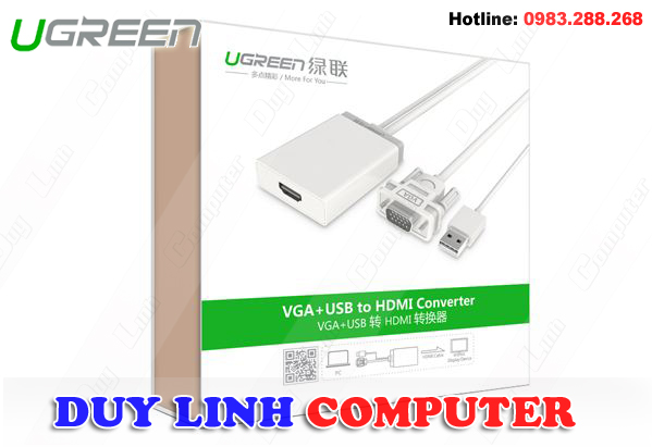 Cáp chuyển VGA to HDMI tích hợp Audio Ugreen UG-40213 chính hãng - 2