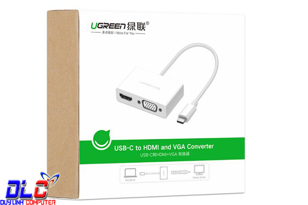 Cáp chuyển USB Type C 3.1 sang HDMI và VGA Chính hãng Ugreen 30843