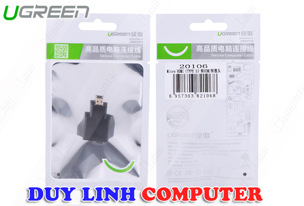 Đầu chuyển Micro HDMI sang HDMI (âm) cao cấp Ugreen 20106
