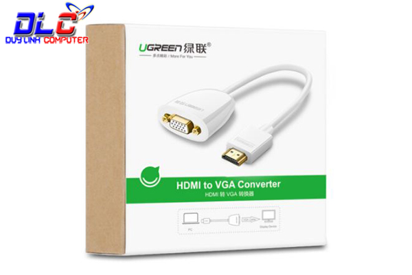 Cáp chuyển đổi HDMI to VGA không hỗ trợ nguồn phụ Ugreen 40252 chính hãng