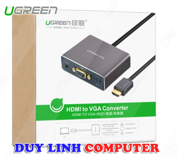 Cáp chuyển HDMI to VGA tích hợp Audio, cổng quang SPDIF Ugreen 40282