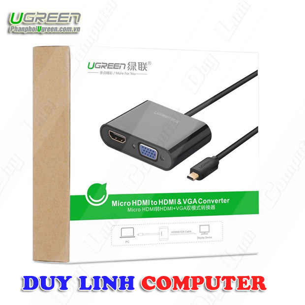 Cáp Micro HDMI to VGA, HDMI chính hãng Ugreen 30355