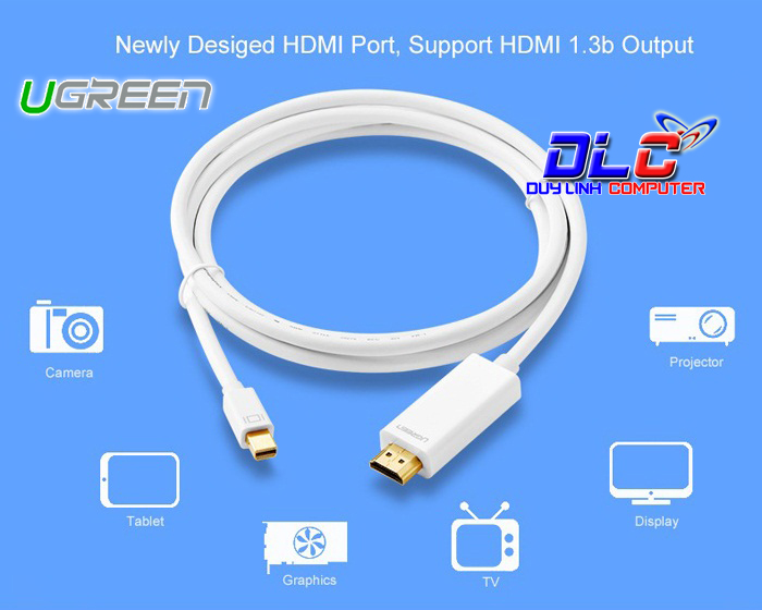 Cáp Mini Displayport to HDMI 2M chính hãng Ugreen 10404