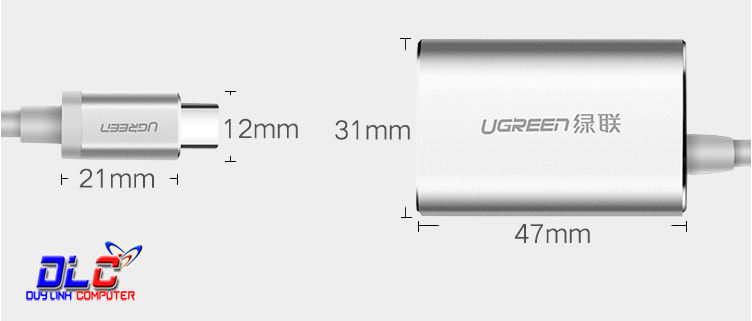 Cáp USB Type-C to VGA Ugreen 40866 hỗ trợ 1080p cao cấp