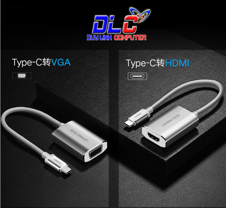 Cáp USB Type-C to VGA Ugreen 40866 hỗ trợ 1080p cao cấp