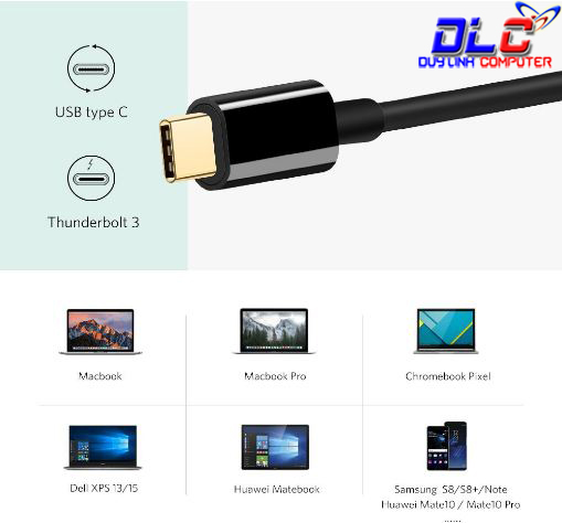 Cáp chuyển USB Type C To HDMI và VGA Chính hãng Ugreen 50318 vỏ nhôm