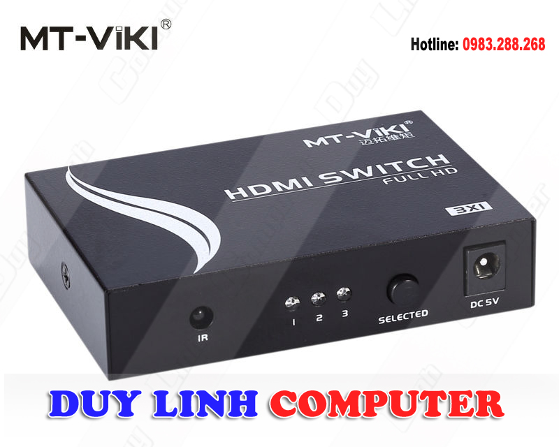 Bộ chia HDMI 3 vào 1 ra có điều khiển chính hãng MT VIKI SW301-MH