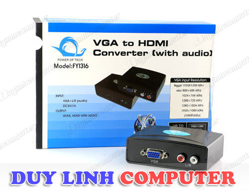 Bộ chuyển đổi VGA to HDMI Audio FY1316 (vỏ sắt chống rỉ)