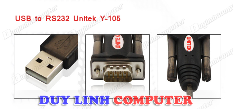 Cáp USB to RS232 chính hãng Unitek Y-105