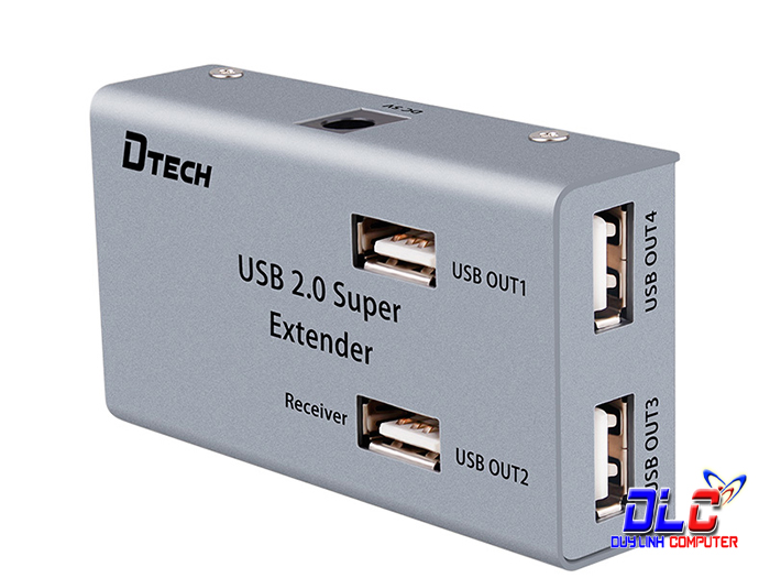 Nối Dài USB Qua Lan 50M Dtech DT-7014A, Tích Hợp Chia 4 Cổng USB