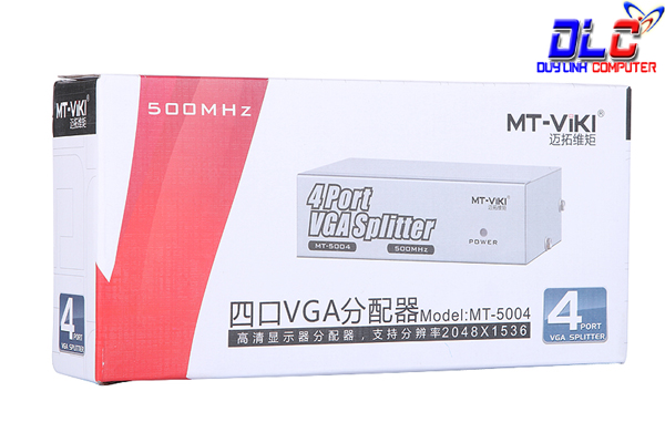 Bộ chia VGA MT-VIKI (MT-5004) 1 ra 4 - 500Mhz chính hãng