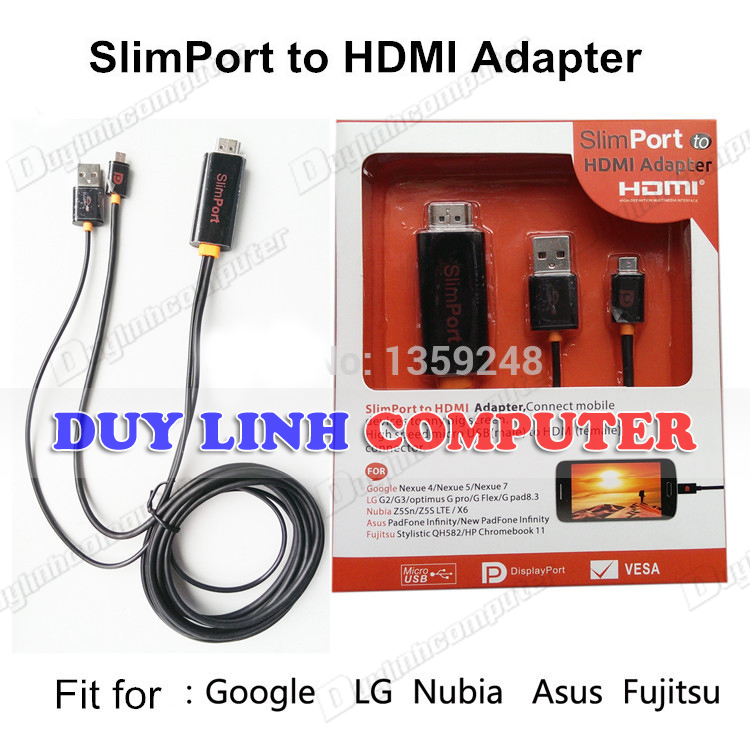 Cáp Slimport xuất HDMI cho Nexus 4, Nexus 7, LG Optimus G Pro, LG G2 ra Tivi