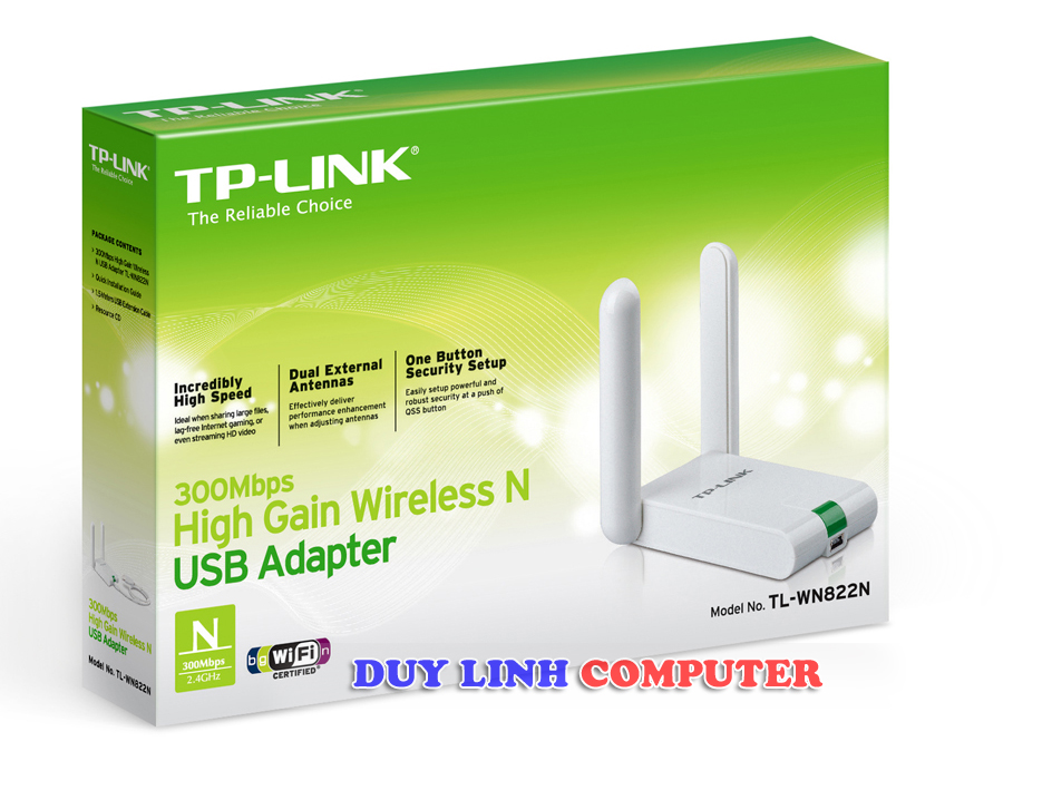 Bộ thu Wifi Tplink TL-WN822N tốc độ 300Mbps