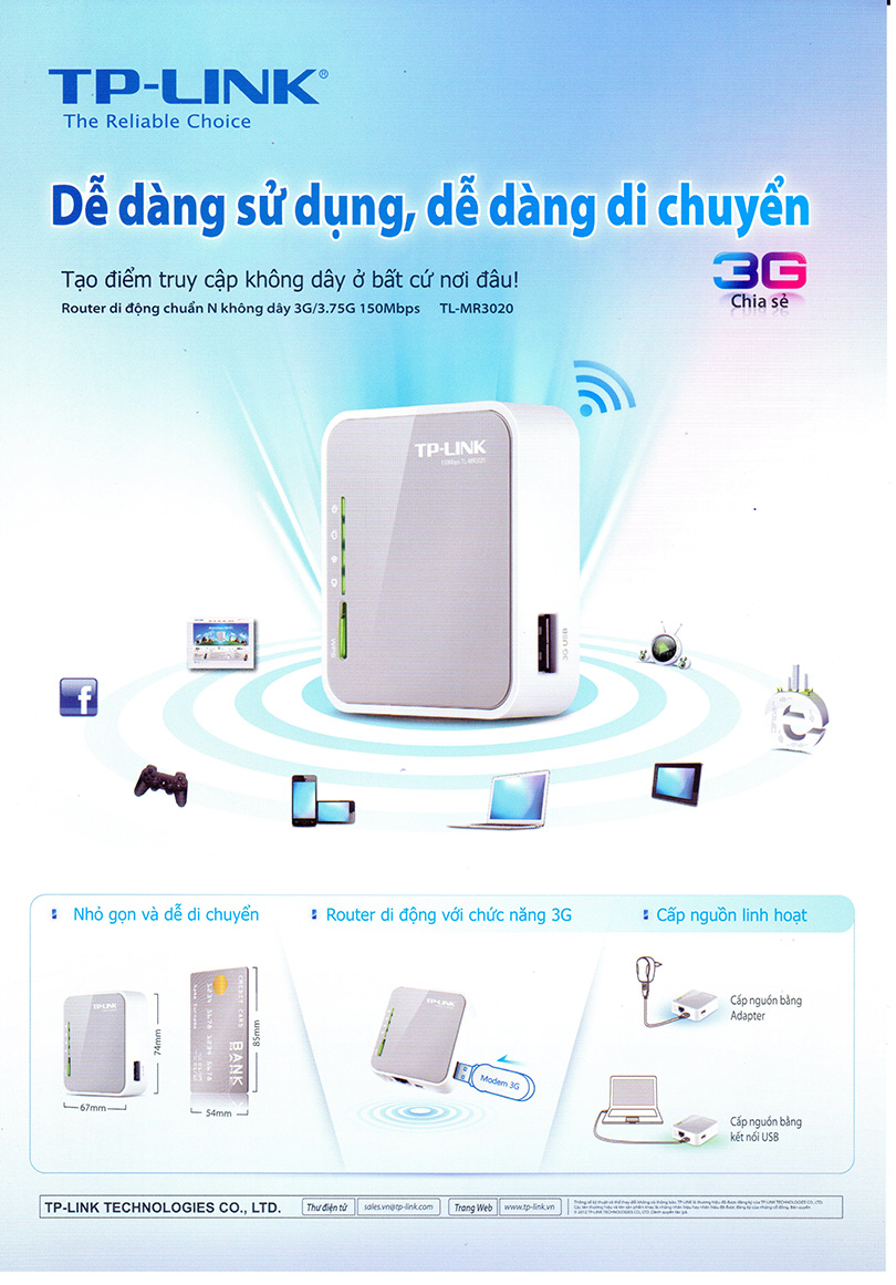 wireless 3G/ 3.75G TP-LINK TL-MR3020