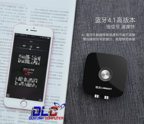 Thiết bị thu Bluetooth 4.1 Music Receiver cho loa, âm ly UGREEN 30445 cao cấp