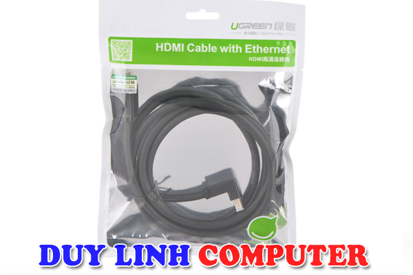 Cáp HDMI 10M bẻ góc 270 độ chính hãng Ugreen 10124 hỗ trợ 3D 4K 1080p