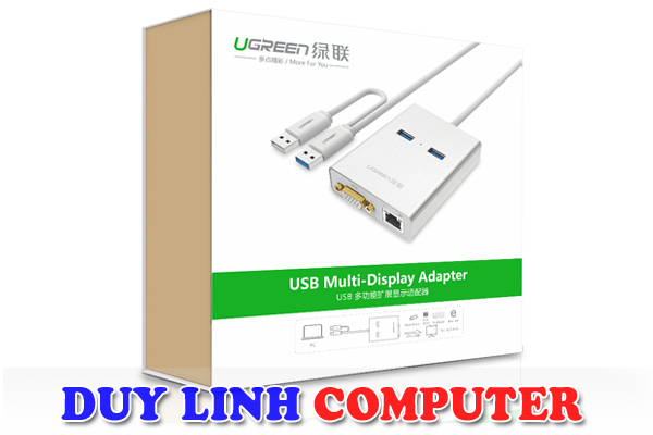 Cáp Chuyển USB 3.0 to VGA, 2 USB 3.0 và Lan Gigabit 10/100/1000 Mpbs Chính hãng Ugreen 40242