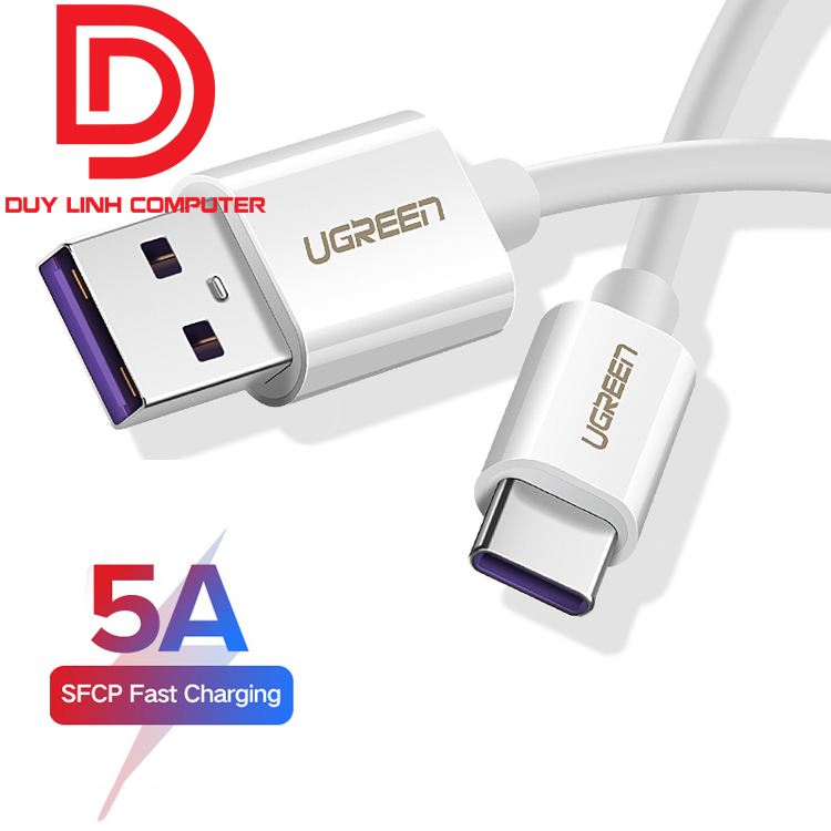 Cáp USB Type C to USB 2.0 hỗ trợ sạc 5A Ugreen 40888 dài 1m chính hãng