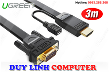 Cáp chuyển HDMI to VGA cao cấp Ugreen UG-40232  dài 3m chính hãng