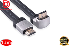 Cáp HDMI 1,5M dẹt nghiêng góc 90 độ chính hãng Ugreen UG-10278 hỗ trợ 3D 4K