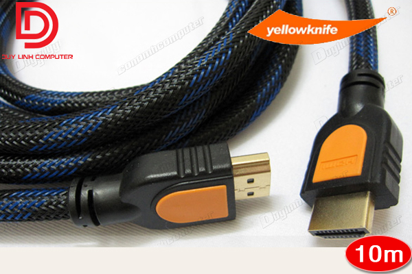 Cáp HDMI 10m YellowKnife - Bọc lưới chống nhiễu, hỗ trợ 1.4v,3D,4K