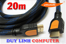 Cáp HDMI 20m YellowKnife chính hãng - Chuẩn 1.4 Hỗ trợ 4K, 3D