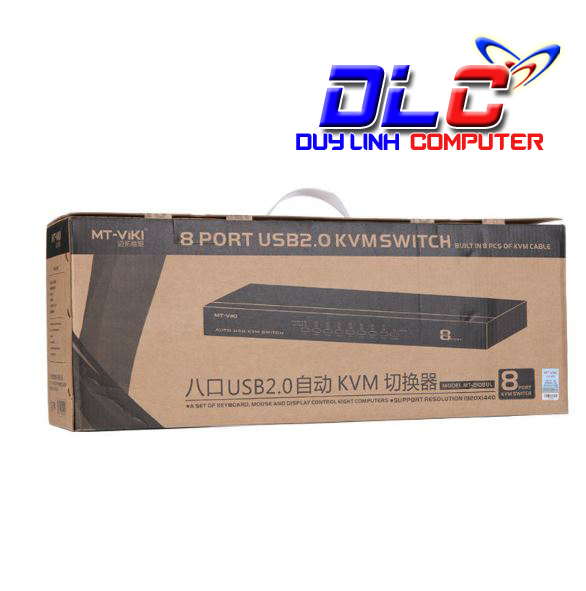 Thiết bị chuyển mạch tự động 8 CPU dùng chung 1 màn hình - AUTO KVM SWITCH VIKI - MT-2108UL