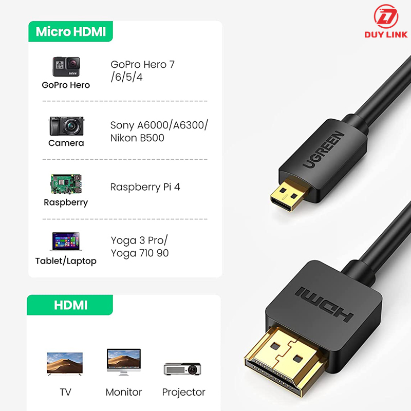 Cap Micro HDMI to HDMI dai 15m Ugreen 30102 1
