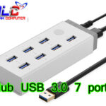 Bộ chia 7 cổng USB 3.0 UGREEN 20296 nguồn 12V/2A kèm sạc Mac, máy tính bảng, điện thoại