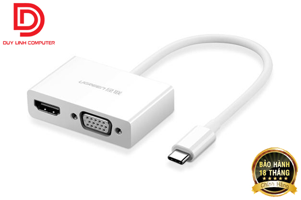 Cáp chuyển USB Type C To HDMI và VGA Chính hãng Ugreen 30843