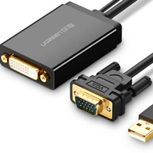 Cáp chuyển VGA to DVI 24+1 dài 0.5m Chính hãng Ugreen 30839 hỗ trợ Full HD