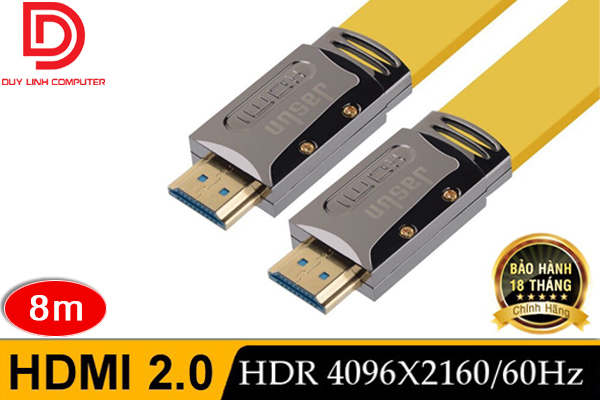 Cáp HDMI 2.0 8m Chính hãng Jasun Hỗ trợ 4K/2K/3D
