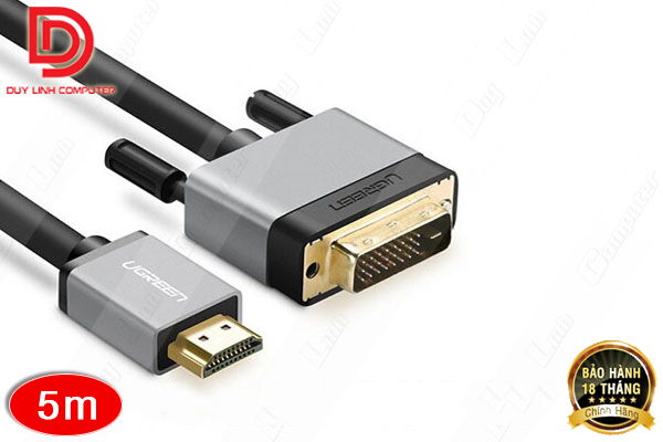 Cáp HDMI to DVI (24+1) dài 5M Ugreen 20889
