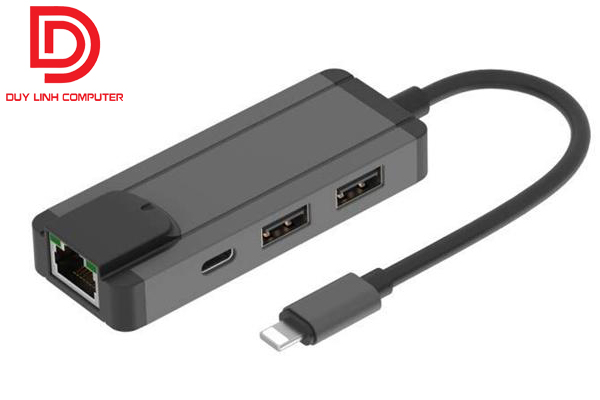 Cáp Lightning OTG to Lan, Hub USB dùng cho iPhone, iPad Onten 75002