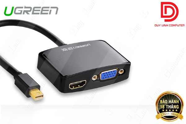 Cáp Mini Displayport to VGA + HDMI cao cấp Ugreen UG-10439