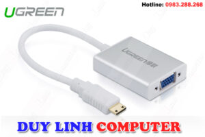 Cáp Mini HDMI to VGA có âm thanh Ugreen UG-40217 chính hãng