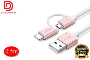 Cáp Sạc Điện Thoại 2 Trong 1 Micro USB và Type C Ugreen 30542