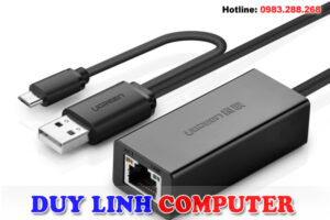 Cáp USB 2.0 + OTG to Lan 10/100Mbps chính hãng Ugreen 30219