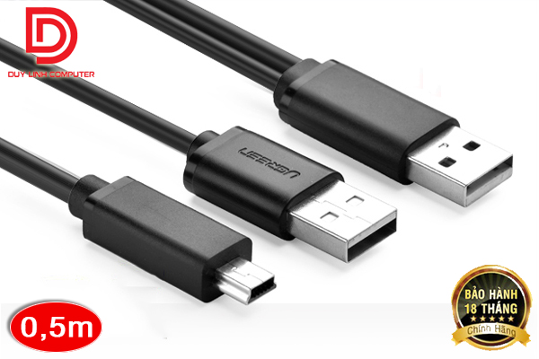 Cáp USB 2.0 to Mini USB 0.5M UGREEN US107 UG-10346