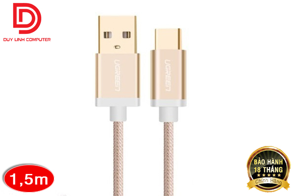 Cáp USB-C, Cáp USB Type-C to USB 2.0 1,5M UGREEN 20861 Gold Rose Cao cấp