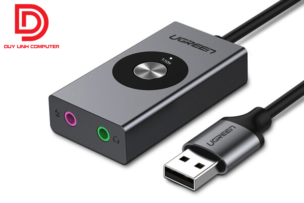 Cáp USB Sound 7.1 hỗ trợ loa và mic Ugreen 50711 chính hãng