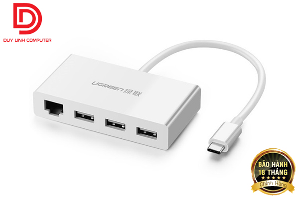 Cáp USB Type C To Lan 10/100Mbps, Hub USB 3.0 Ugreen 40382