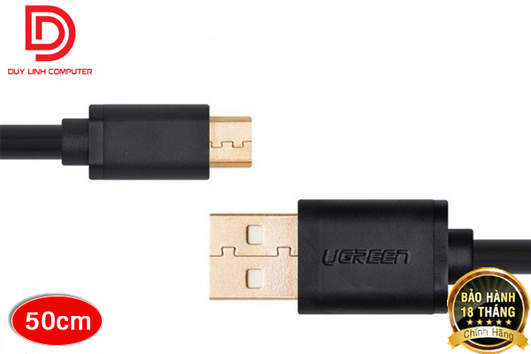 Dây cáp sạc dài 50cm 1 đầu USB 2.0 1 đầu Micro USB Ugreen 10835