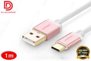 Dây chuyển đổi USB 2.0 sang USB Type-C 1M hồng vàng Ugreen 30508
