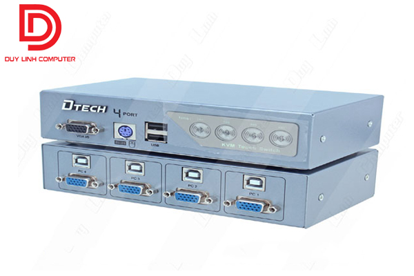 KVM Switch 4 port VGA usb and ps2 auto DTECH DT-8041