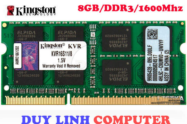 Ram Laptop Kingston 8GB DDR3/1600mhz
