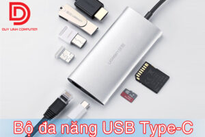 Ugreen 50516 - Bộ chuyển đa năng USB Type-C to HDMI, Lan, USB 3.0, SD/TF, sạc Type-C