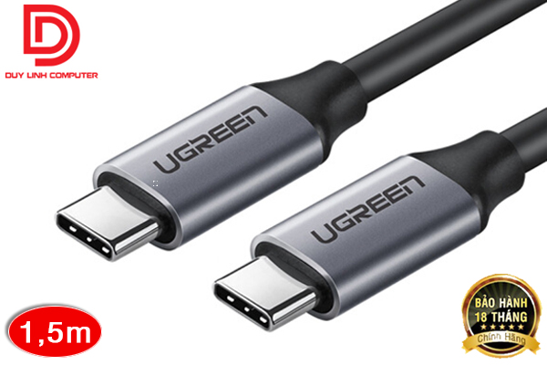 Ugreen 50751 - Cáp USB Type C 2 đầu dương dài 1,5m kết nối sạc, truyền dữ liệu