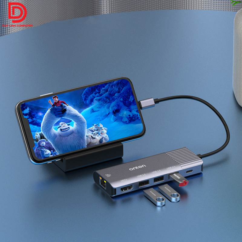 Cap chuyen Lightning to HDMI USB Lan ho tro sac Onten 79591 4